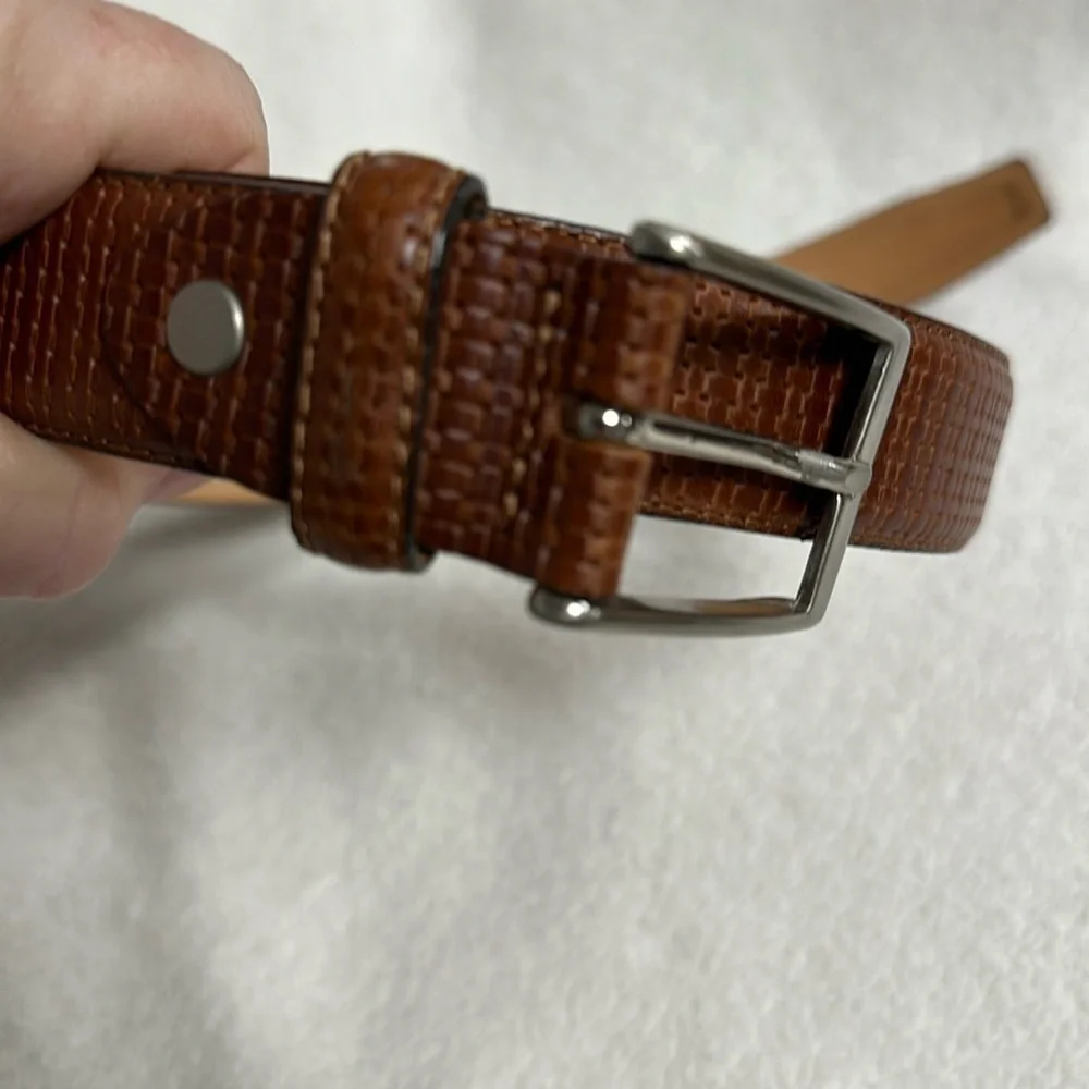 Vera Pelle Belt Women's Made in Italy, Carmel Brown Leather LIKE NEW (95/110)